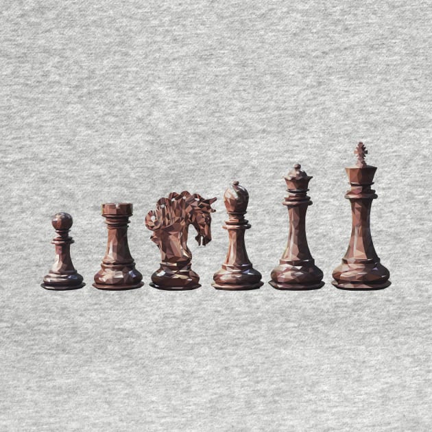 chess pieces triangulation art by psychoshadow